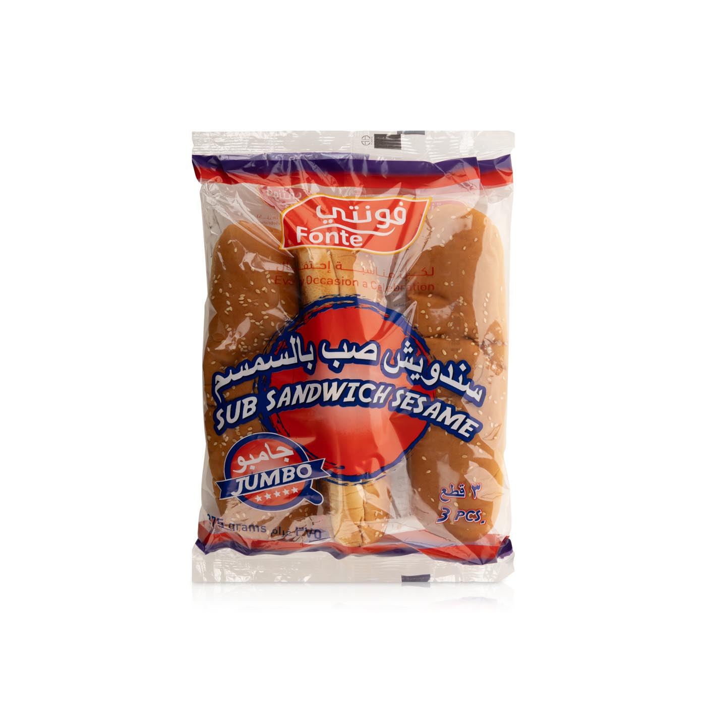 Fonte Jumbo Sesame Sandwich Sub Bread 375g