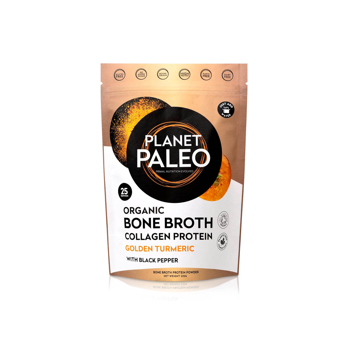 Planet Paleo Collagen Protein Golden Turmeric 225g