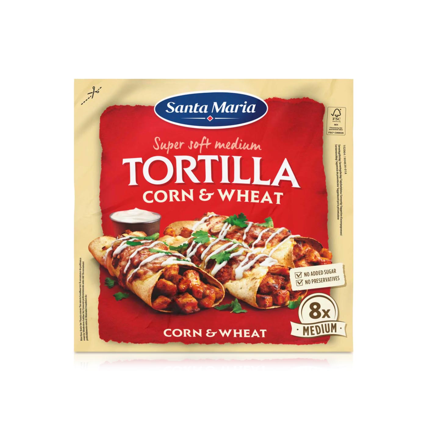 Santa Maria Tortilla Corn and Wheat x 8 336g