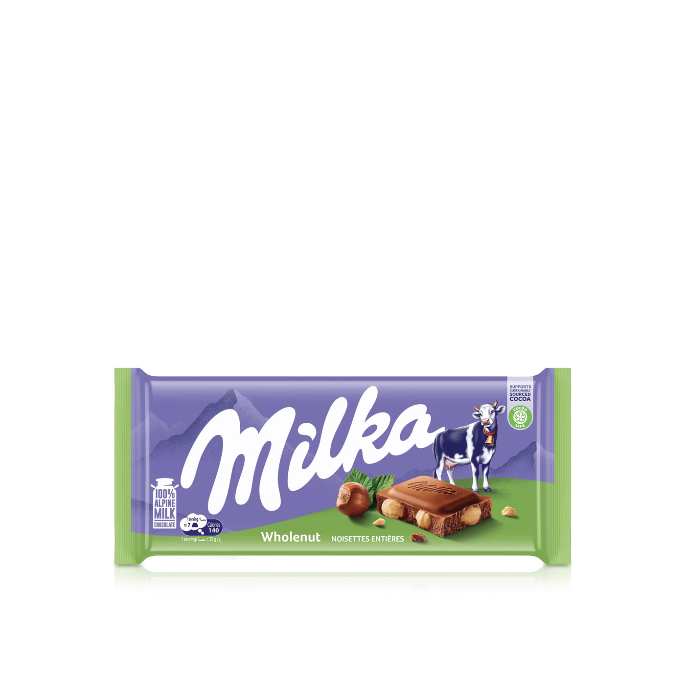 Milka Whole Nut Chocolate Slab 85g