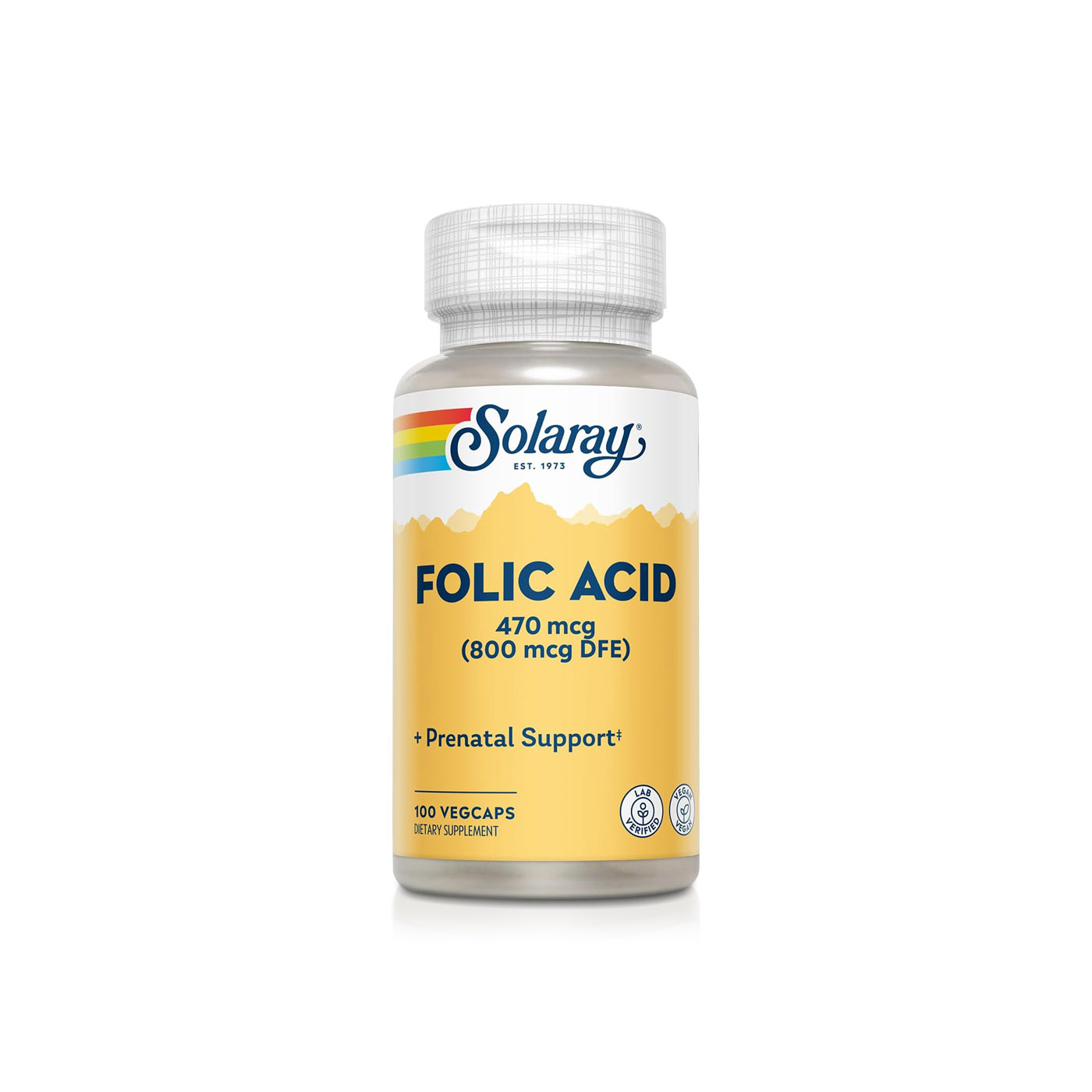 Solaray Folic Acid 800mcg Capsules x 100