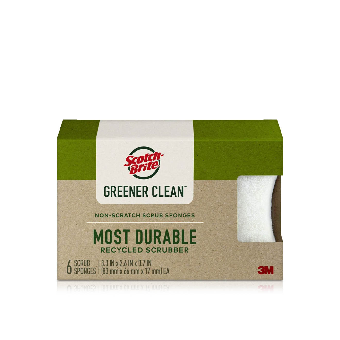 Scotch‑Brite Greener Clean Non‑Scratch Recycled Scrub Sponge x 6