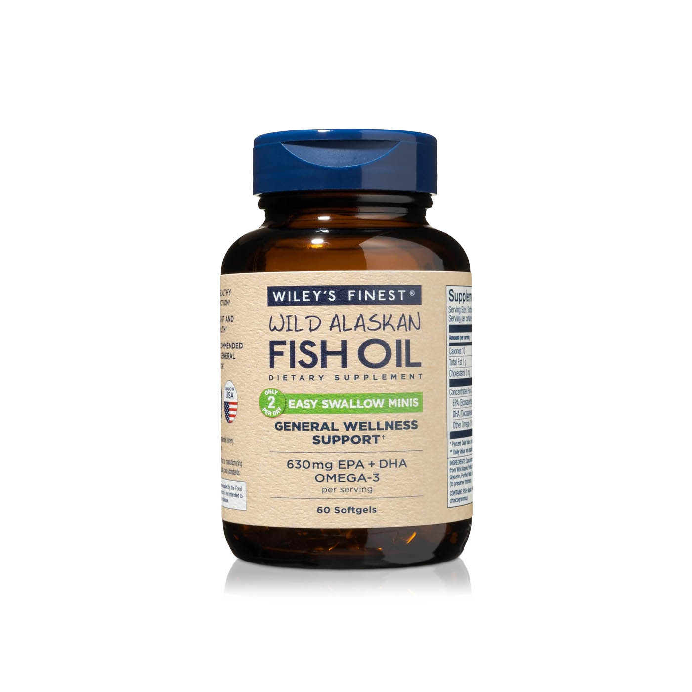 Wileys Finest Wild Alaskan Fish Oil Easy Swallow Softgels x 60