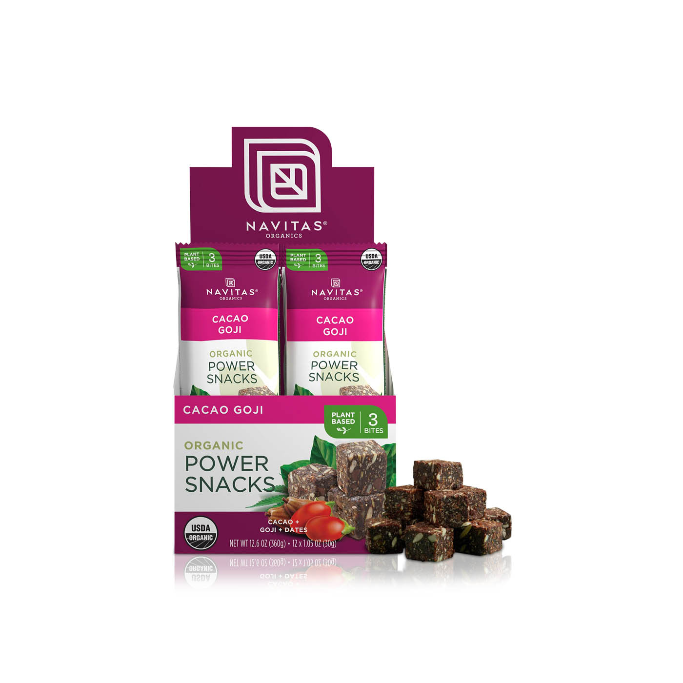 Navitas Organics Cacao Goji Power Snacks 30g x 12