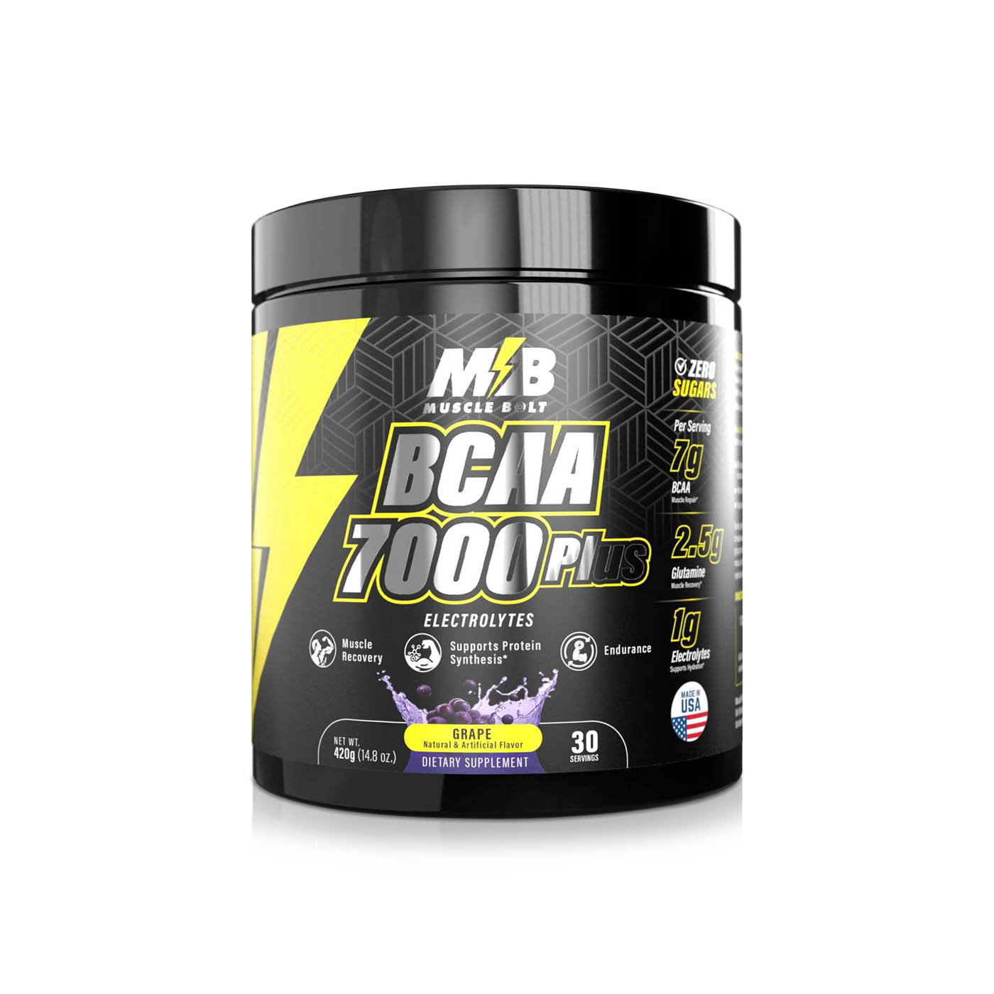 Muscle Bolt BCAA 7000 Plus Electrolytes Grape 420g