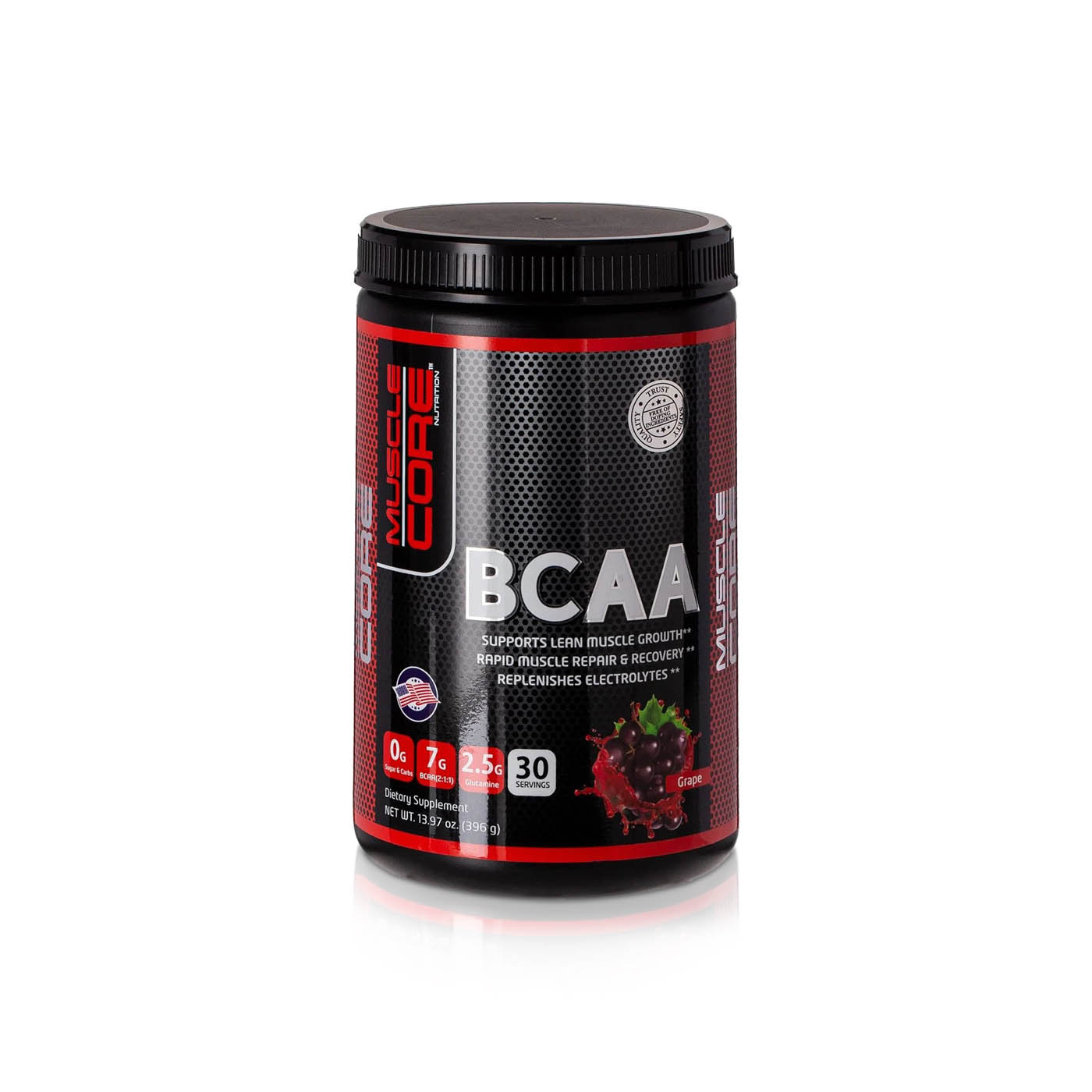 Muscle Core BCAA Muscle Growth and Repair Grape Powder 396g