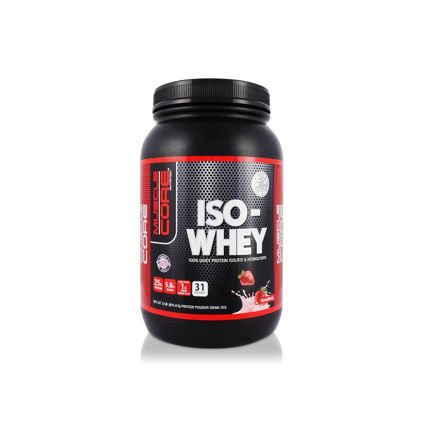 Muscle Core Protein Powder Muscle Core Nutrition Iso-Whey Protein Strawberry 911.4g - Spinneys ...