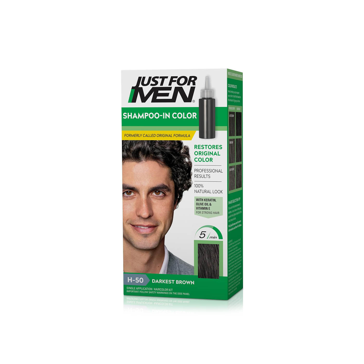 Just For Men Hair Shampoo-In Colour Darkest Brown 66ml