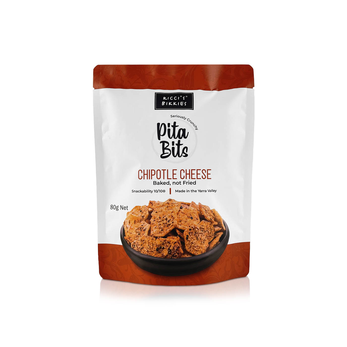 Ricci's Bikkies Baked Chipotle Cheese Pita Bits 80g