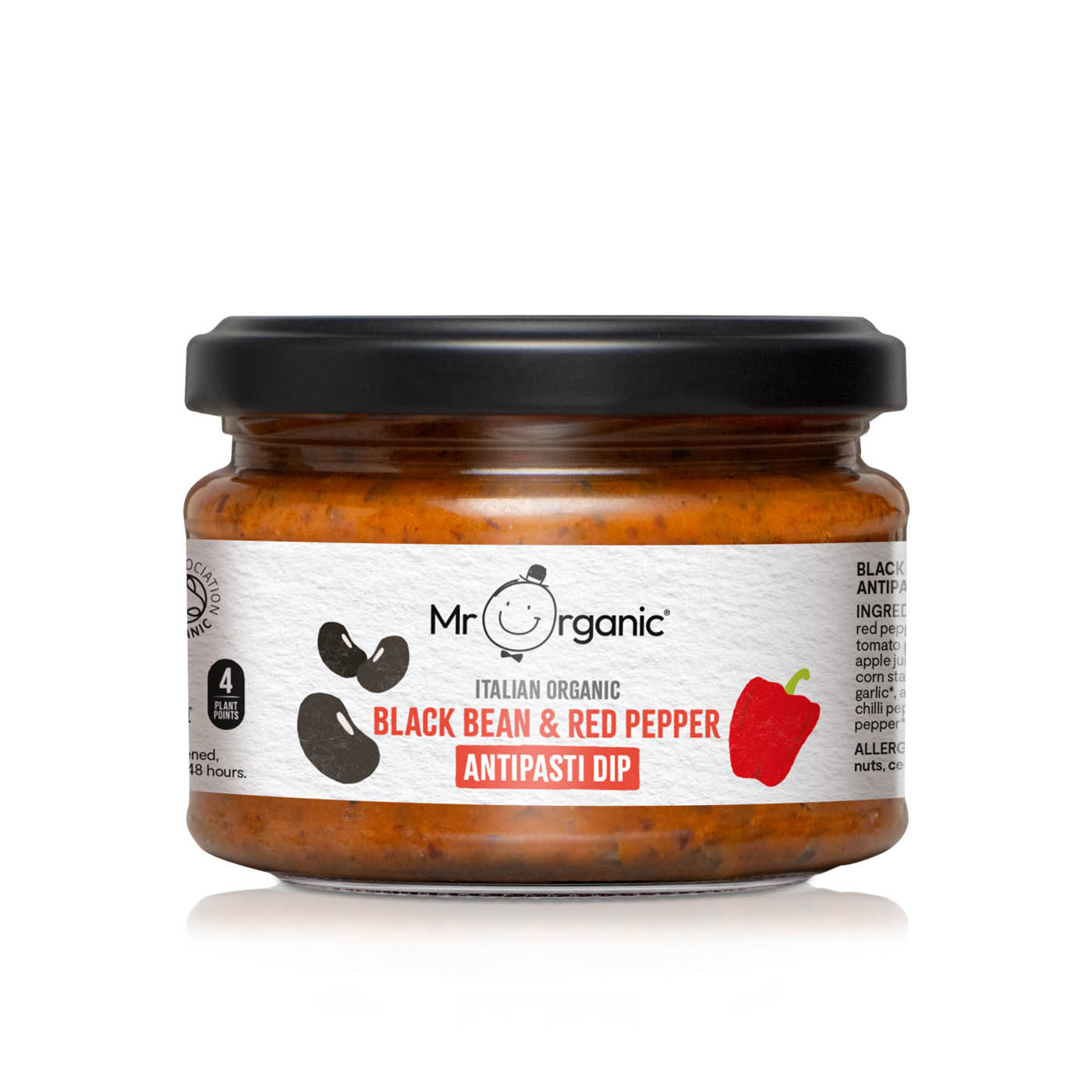 Mr Organic Black Bean and Red Pepper Antipasti Dip 230g