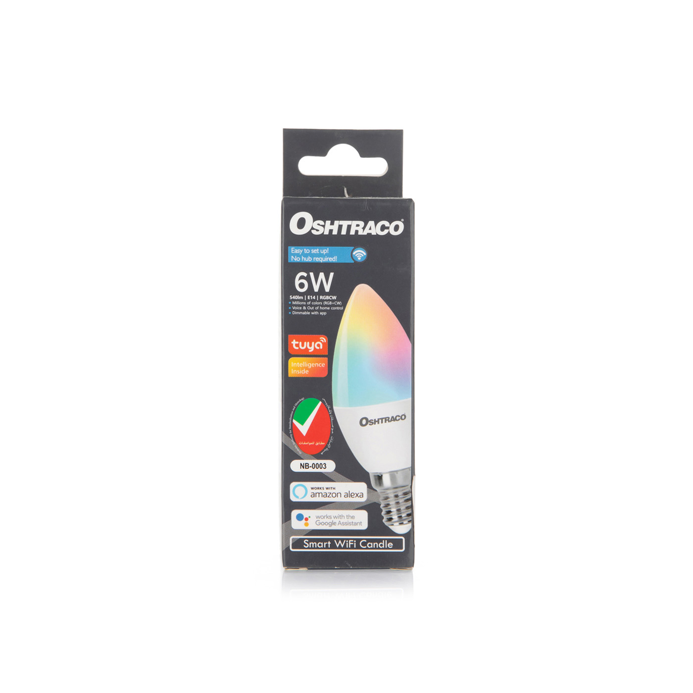 Oshtraco Smart WiFi Candle Bulb Multicolour 6w