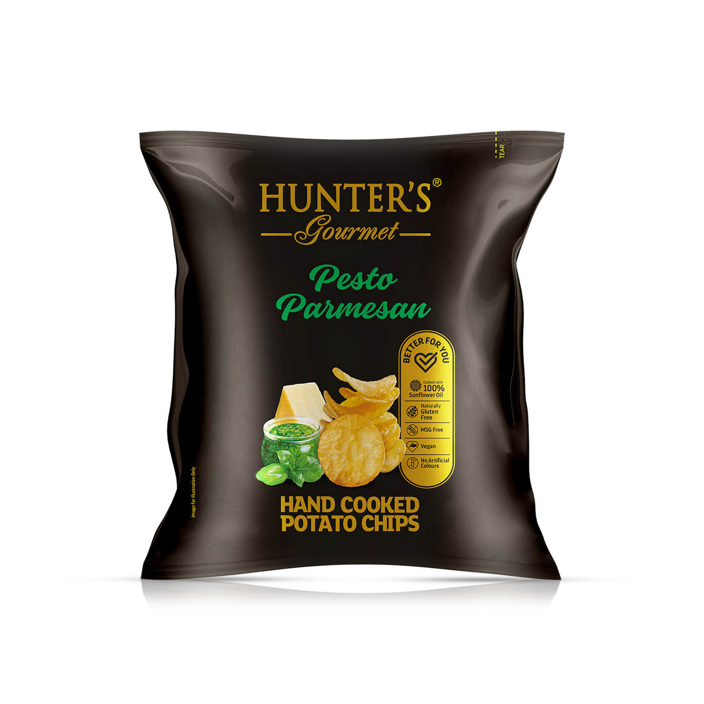 Hunter's Gourmet Pesto Parmesan Chips 40g