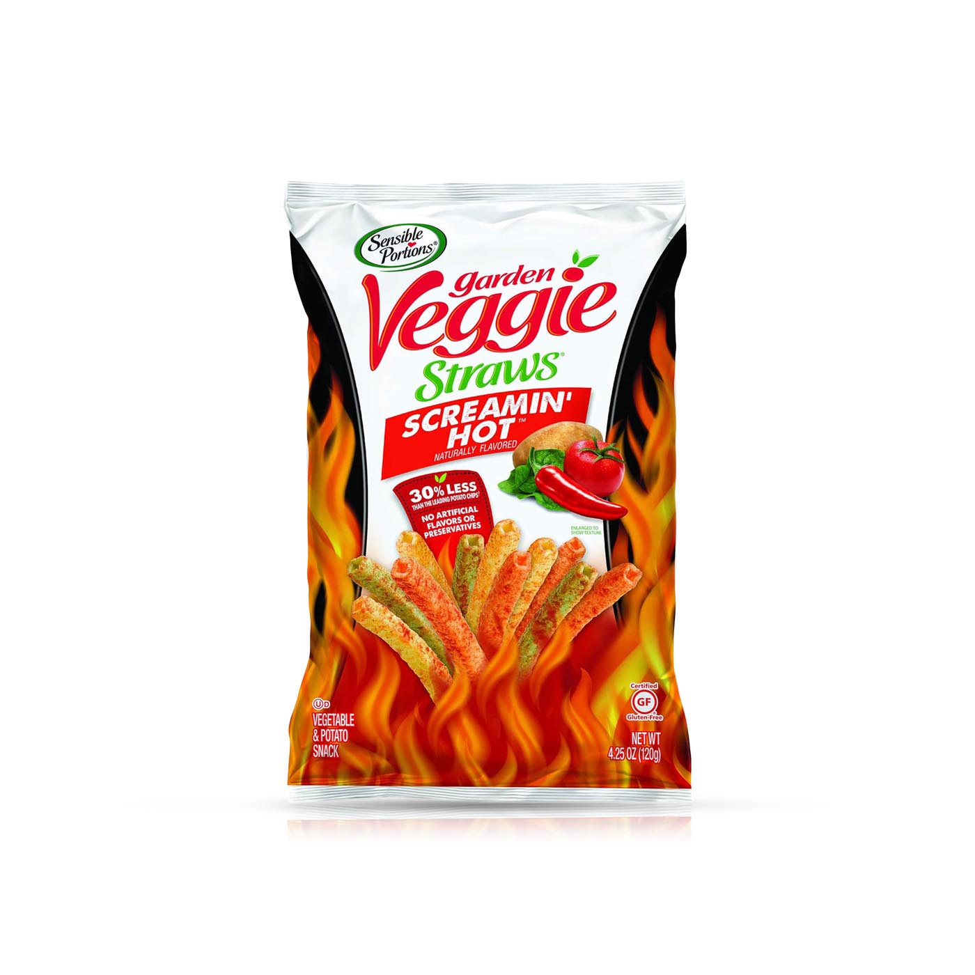 Sensible Portions Veggie Straws Screamin Hot 120g