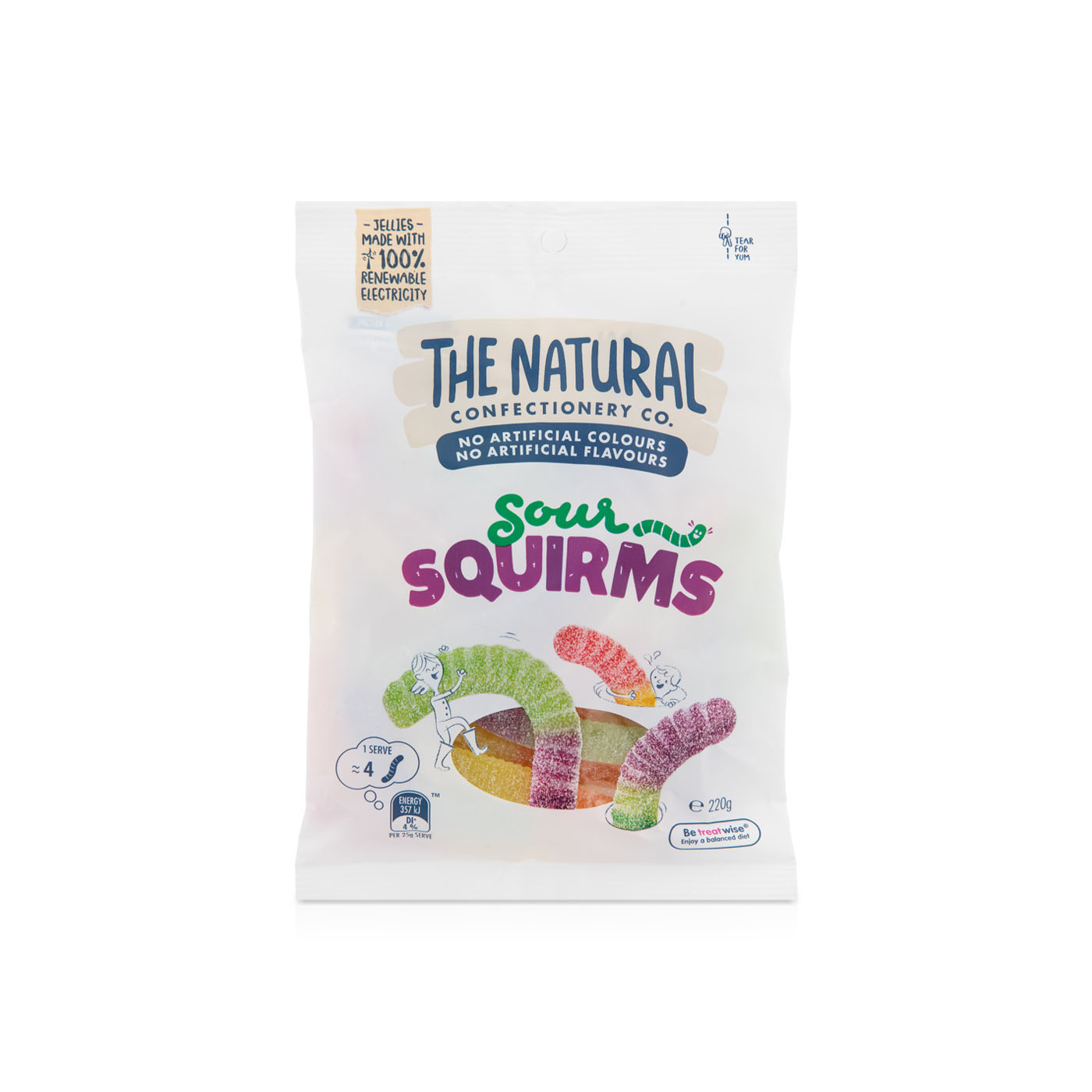 The Natural Confectionery Co. Sour Squirms 220g