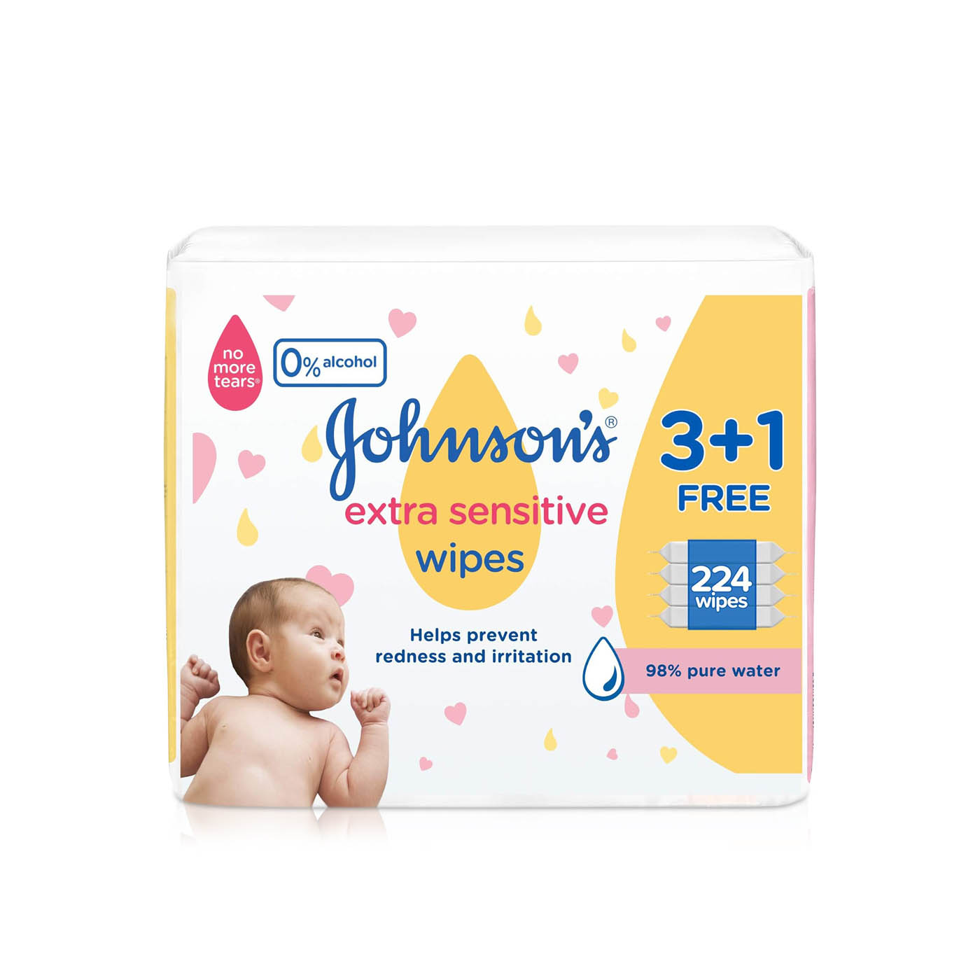 Johnson's X-Sensitive Wet Wipes x 56 3+1 Free
