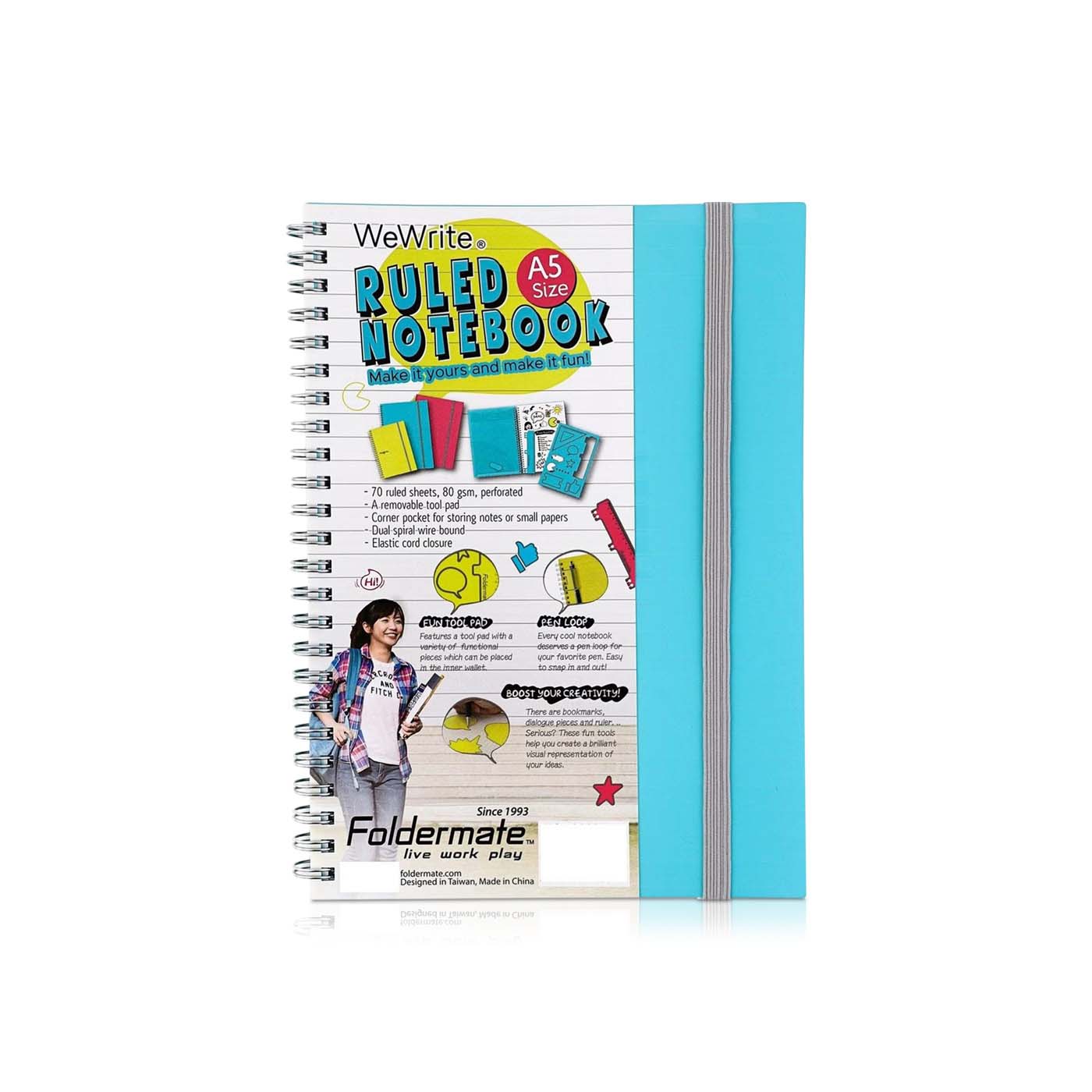 Foldermate Spiral Notebook A5 with Tool Pad