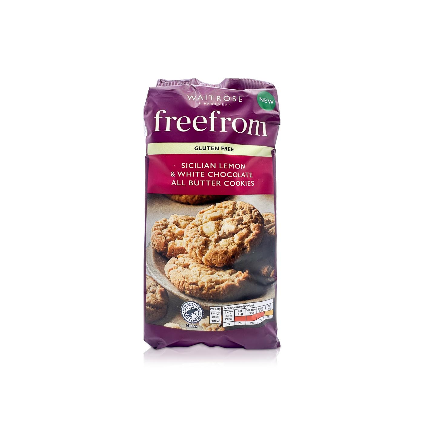 Waitrose Free From Gluten Free Sicilian Lemon & White Chocolate All Butter Cookies 150g