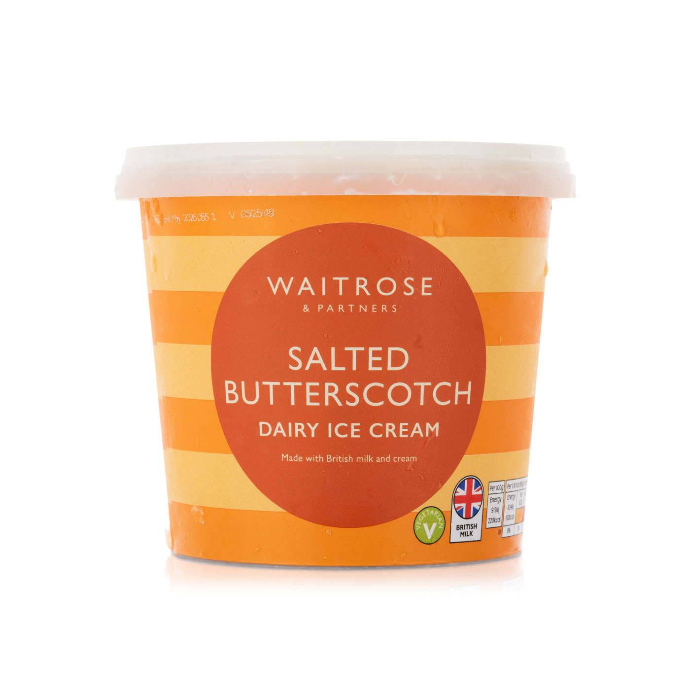 Waitrose Salted Butterscotch Dairy Ice Cream 1L