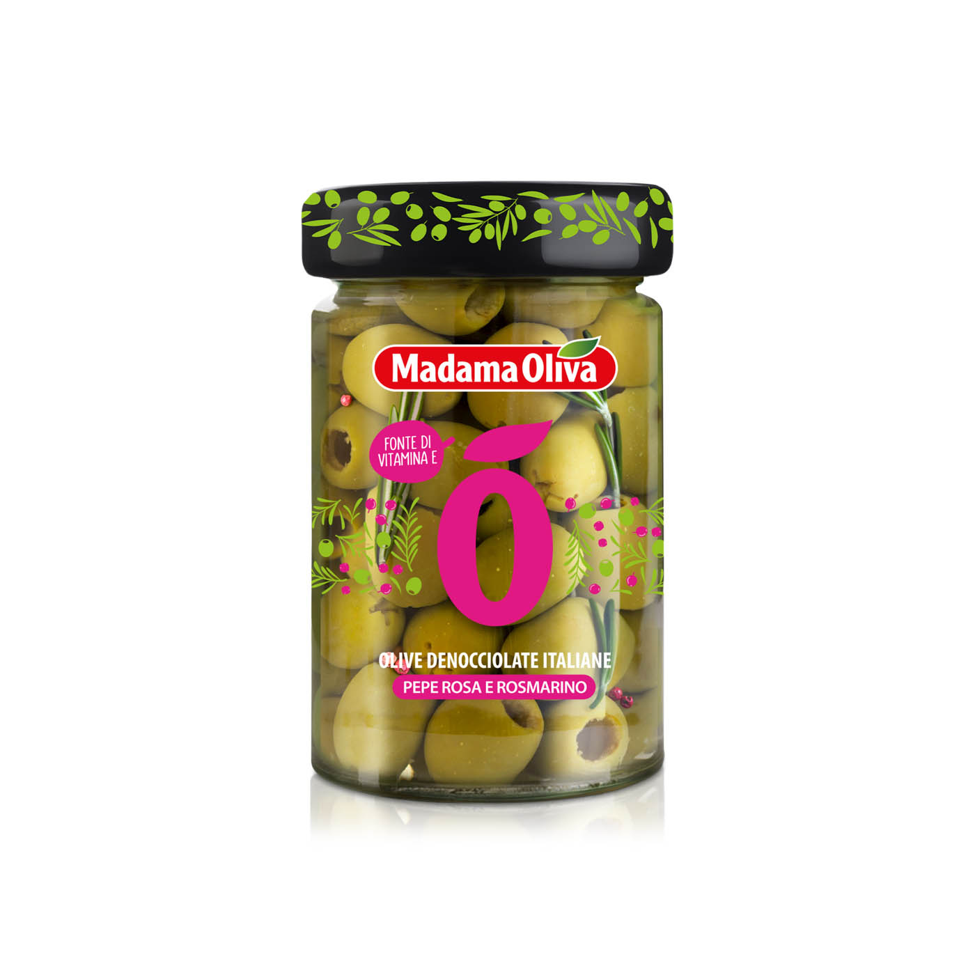 Madama Oliva Pink Pepper & Rosemary Olives 300g