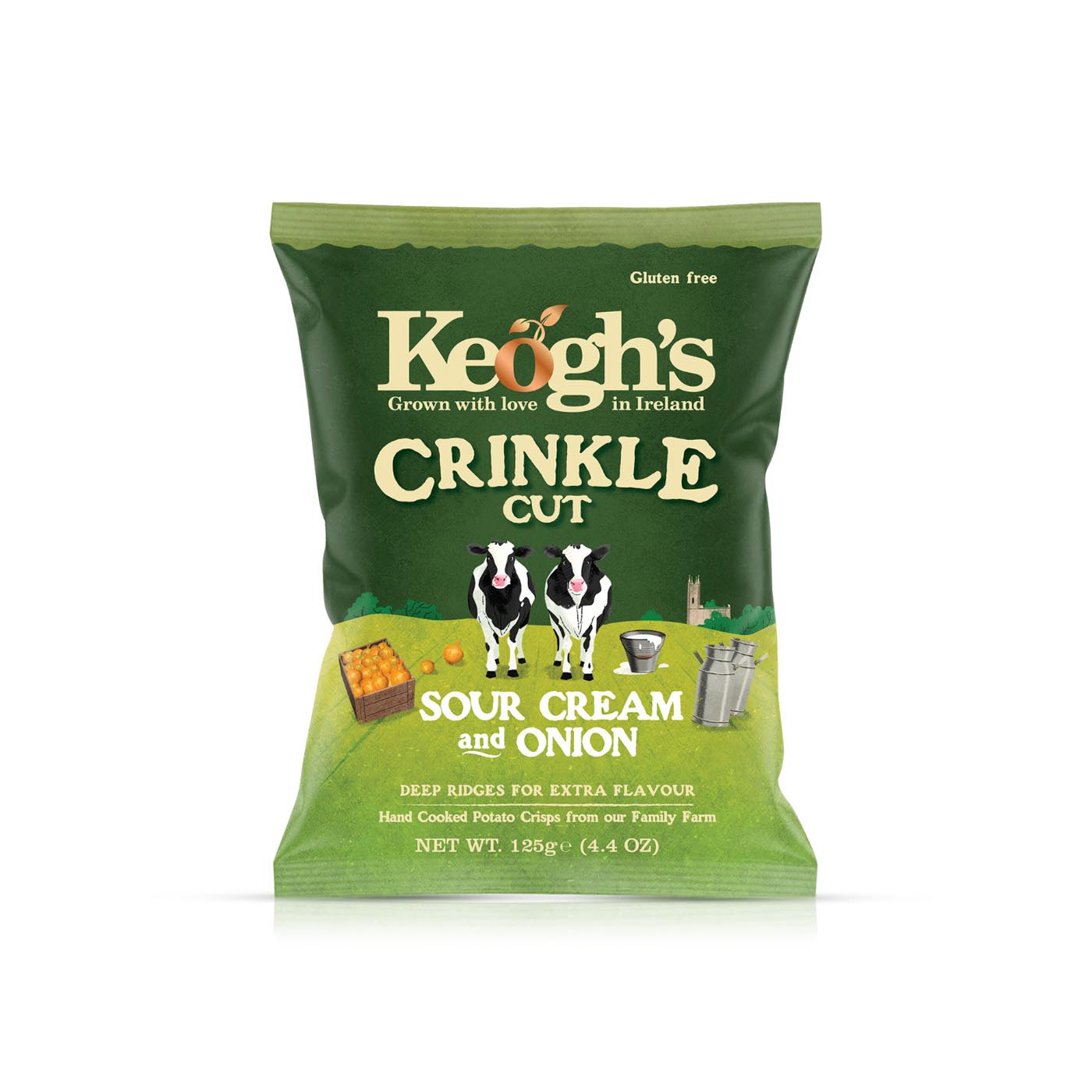 Keogh's Crinkle Sour Cream Onion 125g