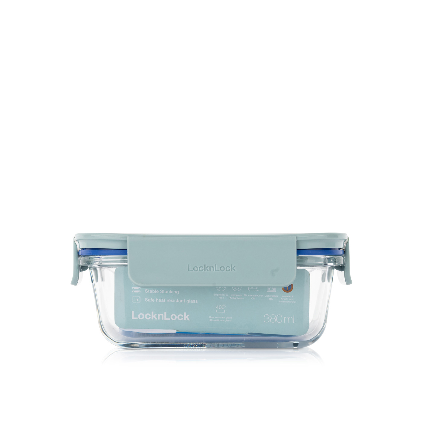 Lock & Lock Glass Clear Rectangle Mint 380ml