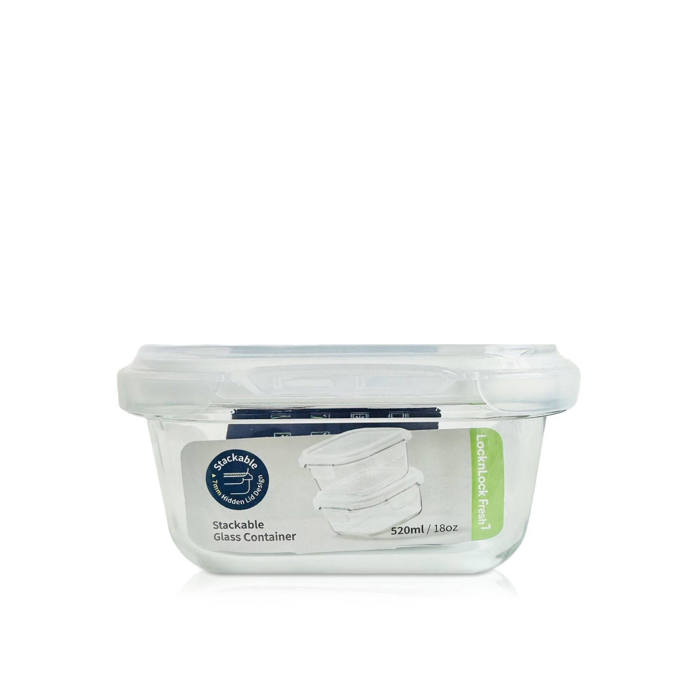 Lock & Lock Limited Edition Sqaure Glass Storage Container 520ml