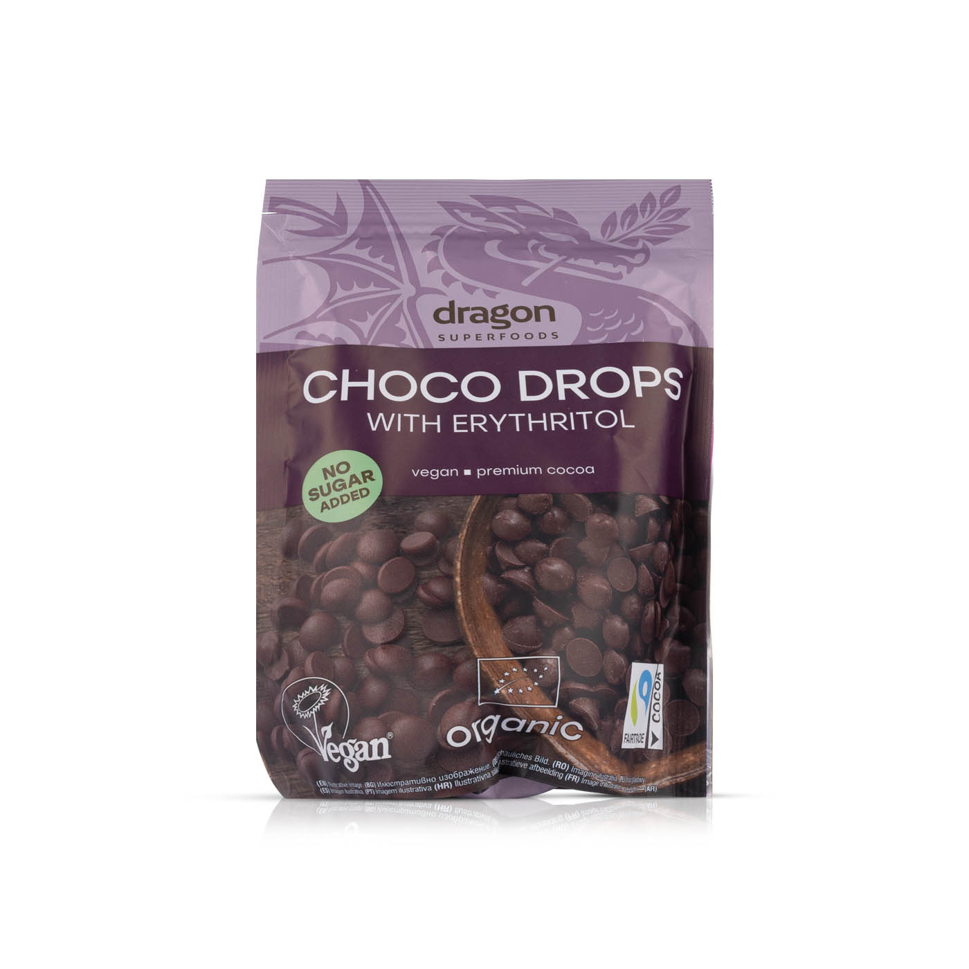 Dragon Superfoods Choco Drops Erythritol Organic 200g