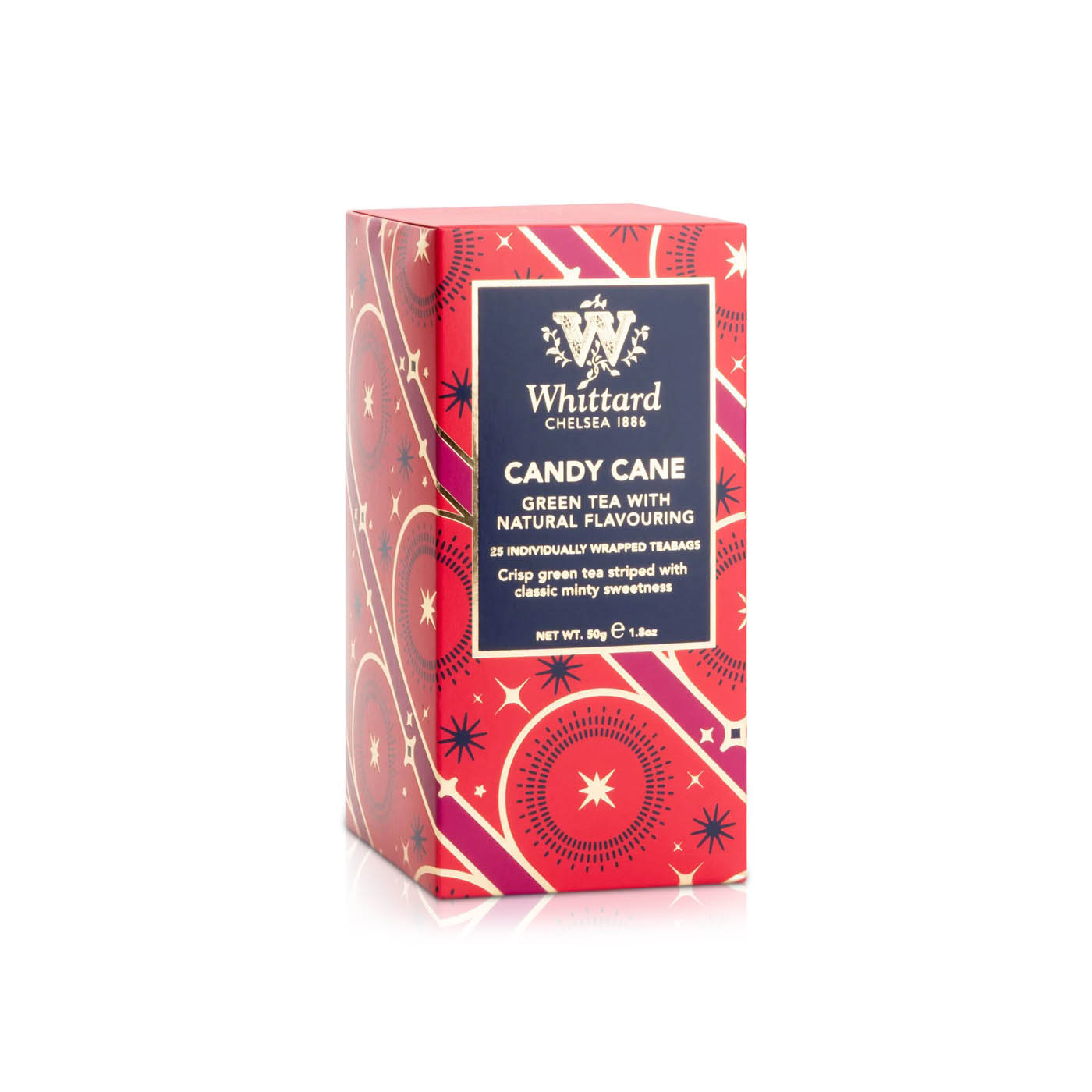 Whittard Candy Cane Green Tea Bags 50g