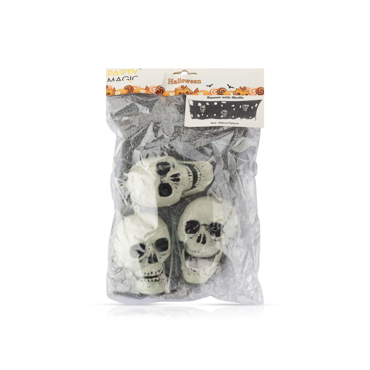 Party Magic Halloween Banner with Skulls