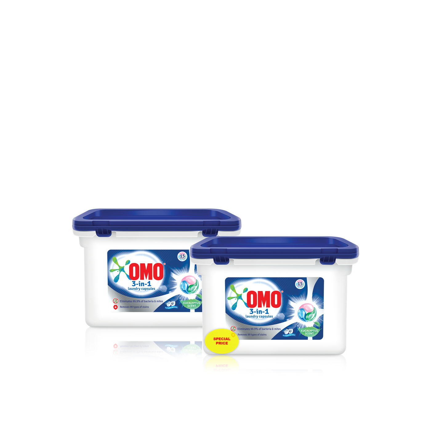 Omo 3-in-1 Eucalyptus Laundry Capsules x 15
