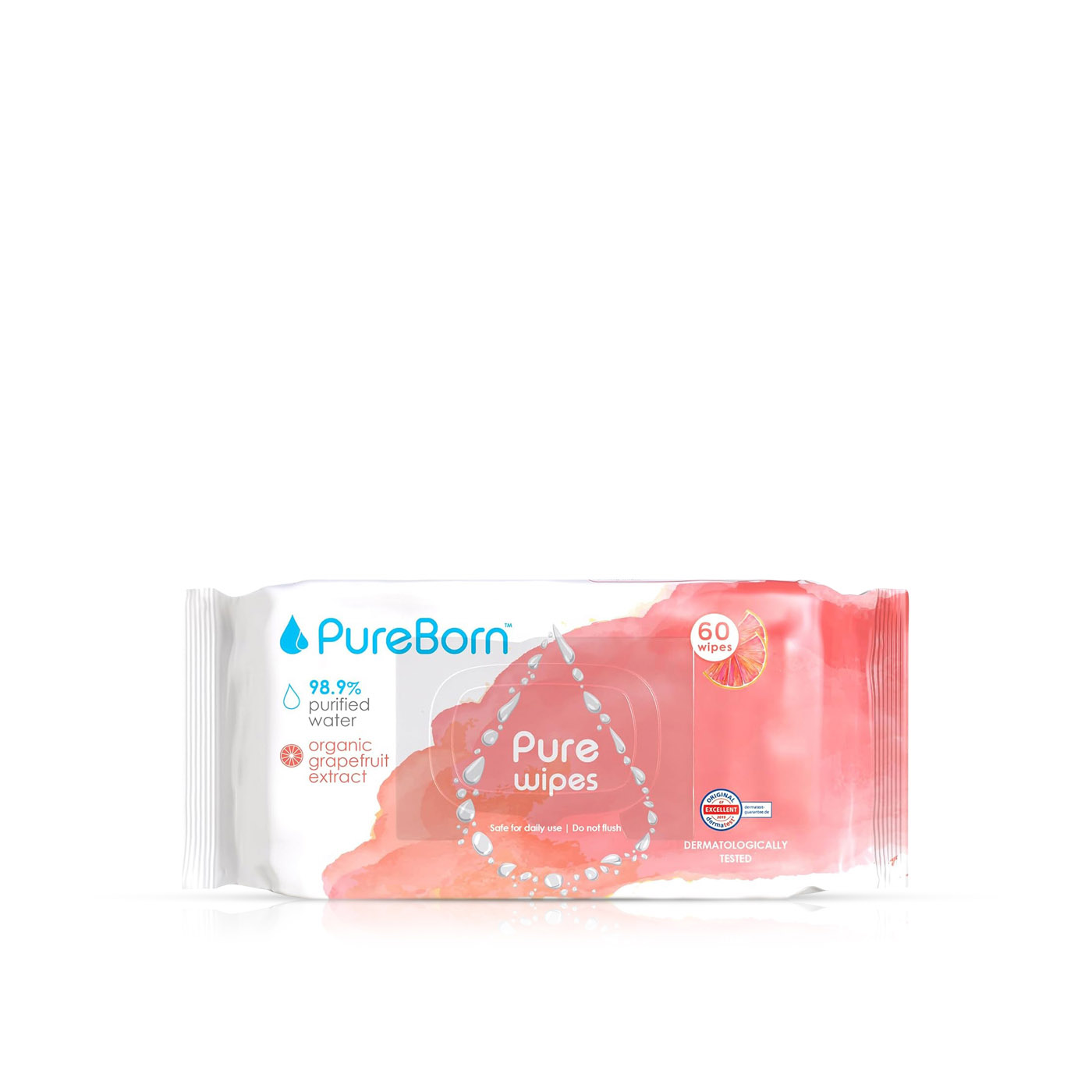 Pureborn Pure Grapefruit Wipes 60s