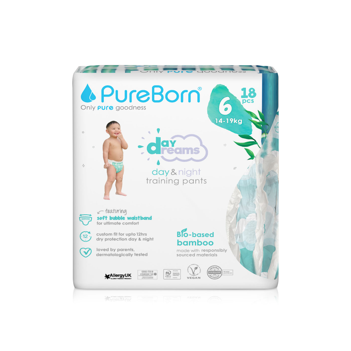 Pureborn Size 6 Pull Up Pants 16+kg x 18