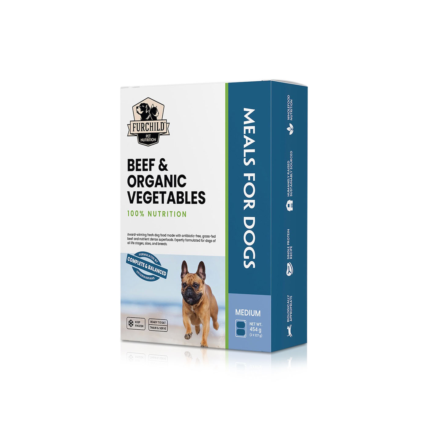 Furchild Beef & Organic Vegetables Raw Dog Food 227g x 2