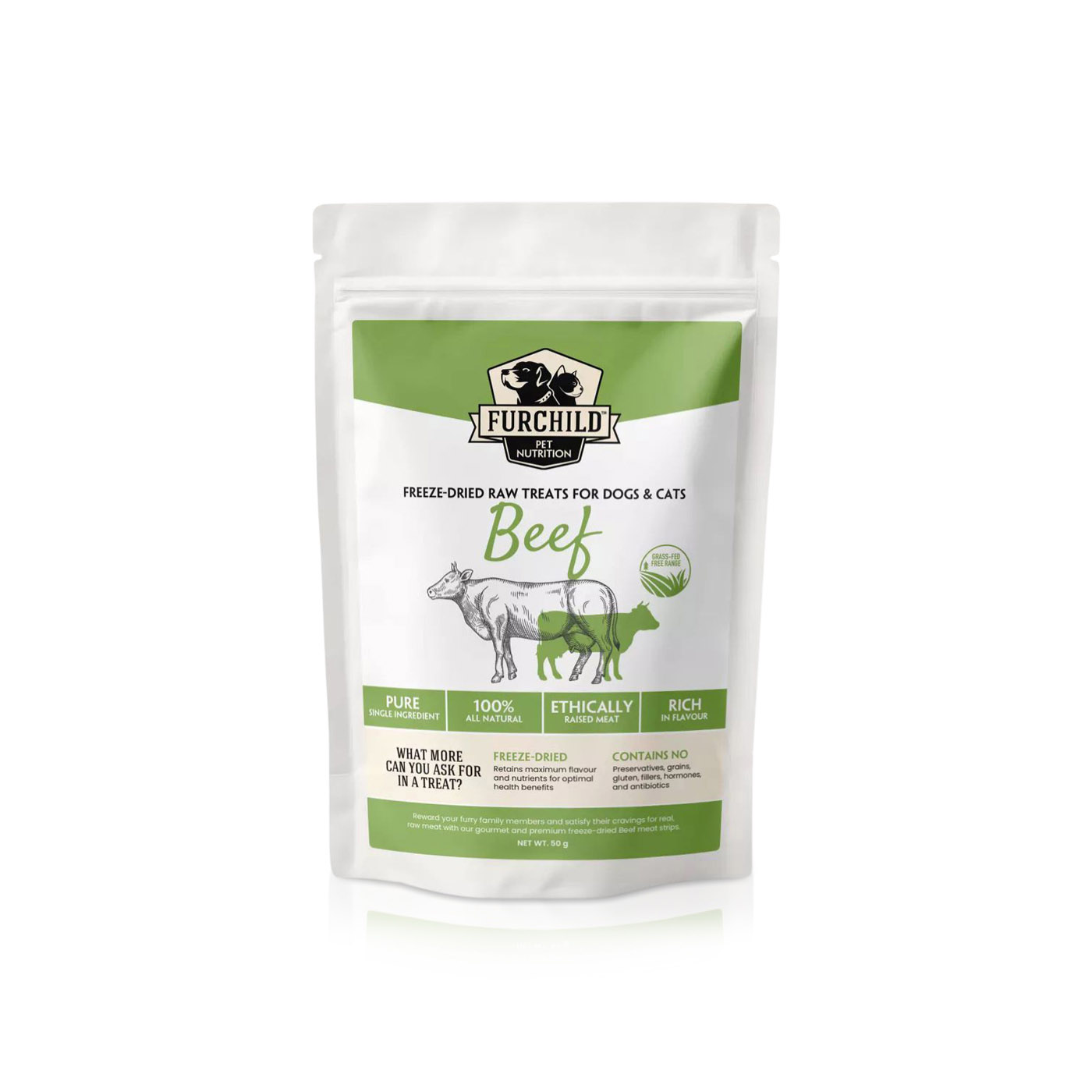 Furchild Grass Fed Beef Treats for Dogs & Cats 50g