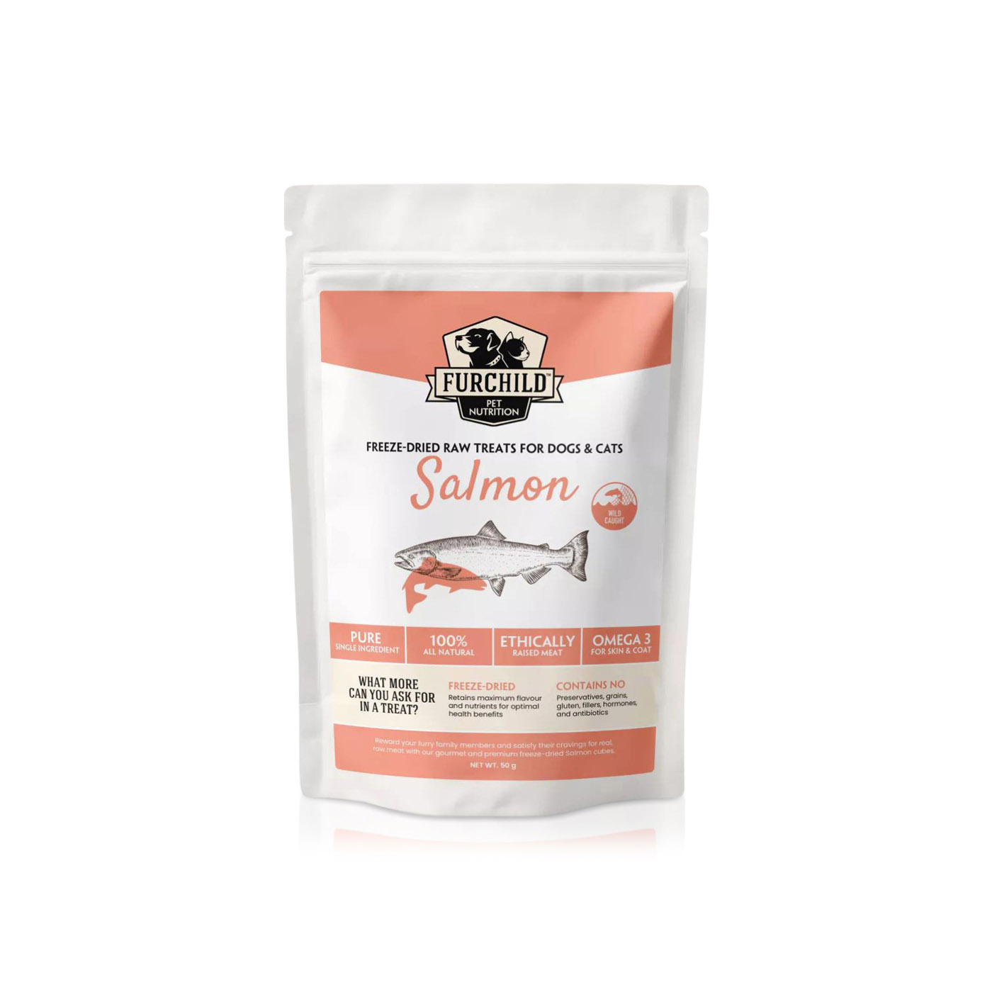 Furchild Wild Caught Salmon Treats for Dogs & Cats 50g