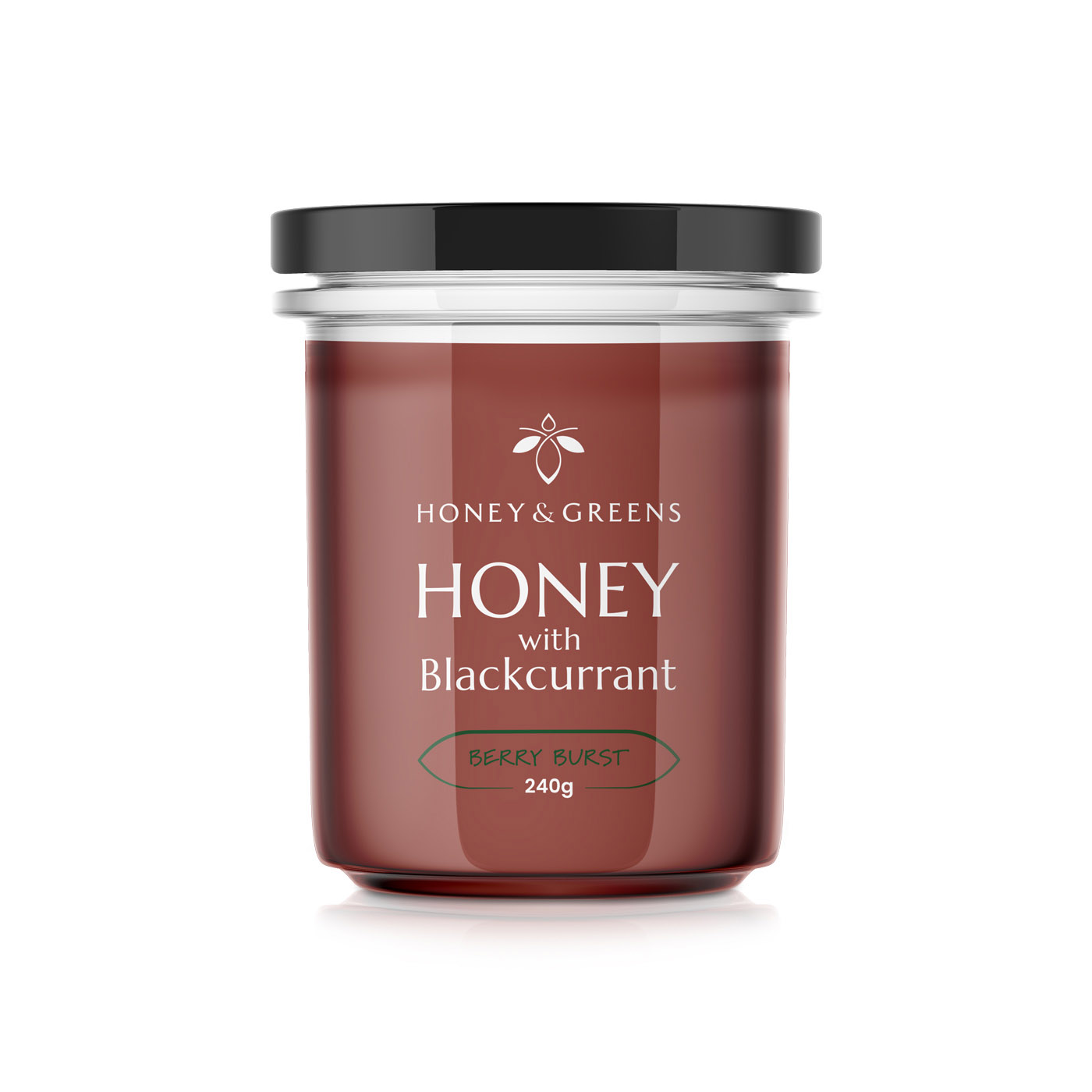 Honey & Greens British Honey with Blackcurrant 240g