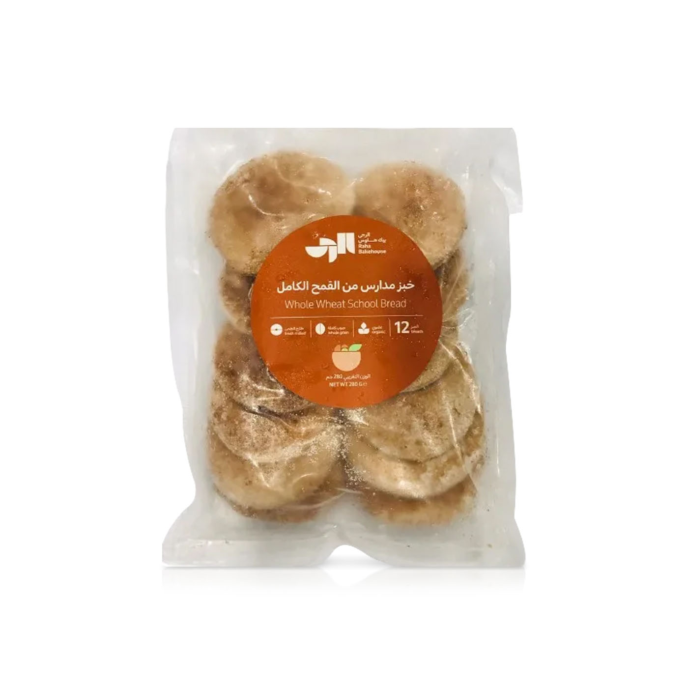 Raha Bakehouse Organic School Wheat Arabic Bread 22g x 12