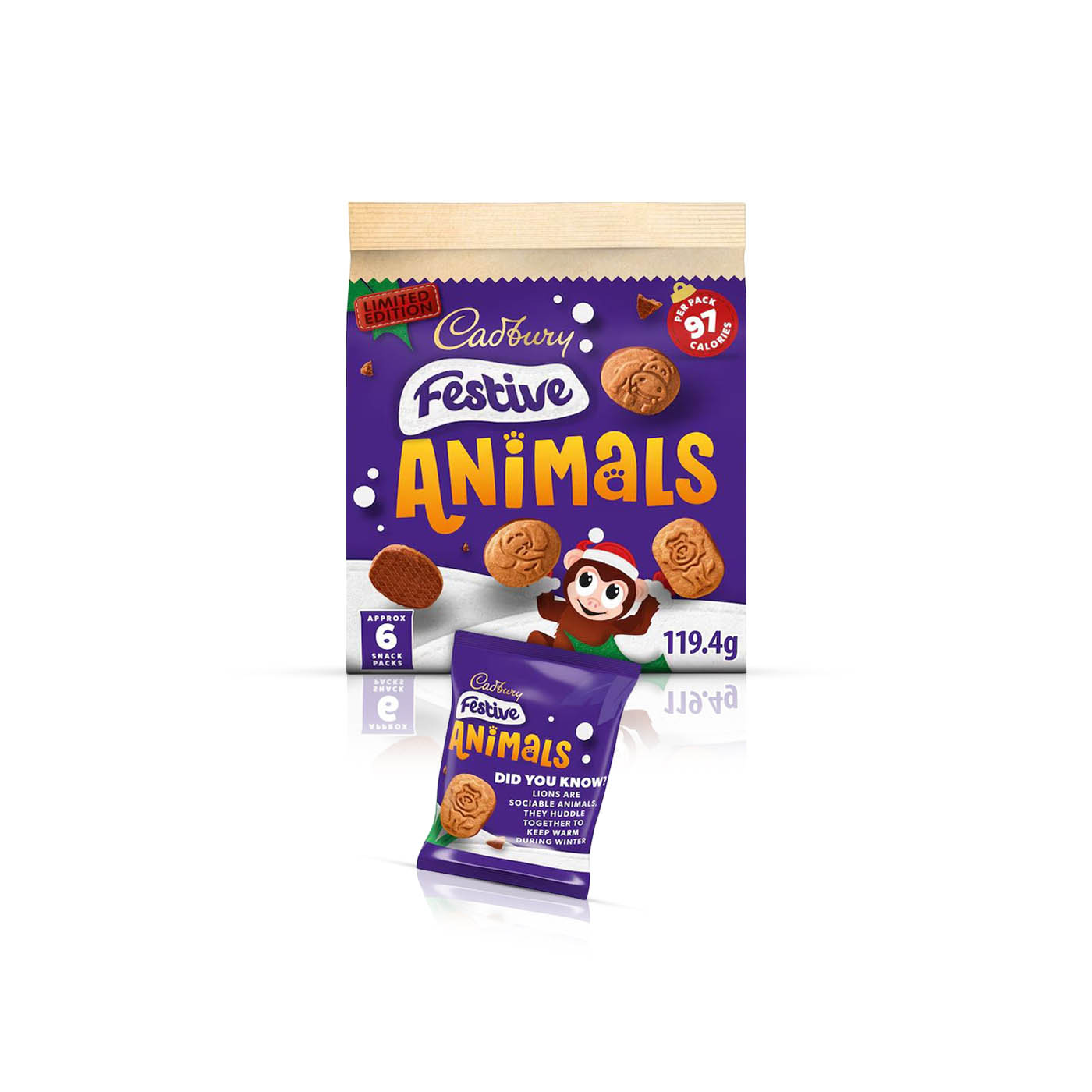 Cadbury Festive Animals Biscuits 119g