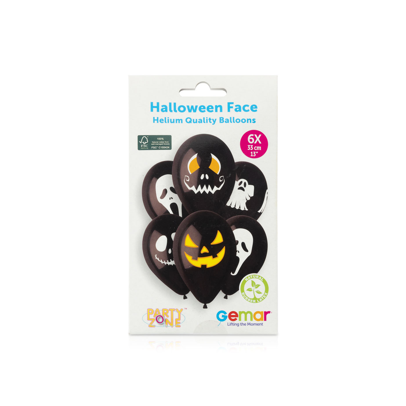 Party Zone Halloween Face Balloons Latex x 6
