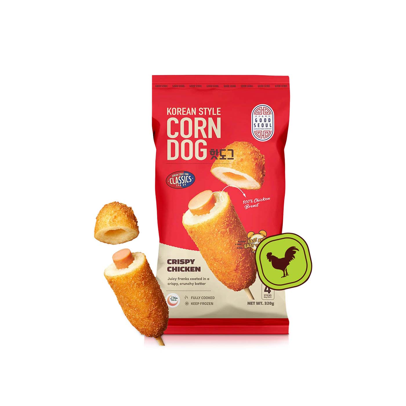 Good Seoul Frozen Corndog Crispy Chicken 320g