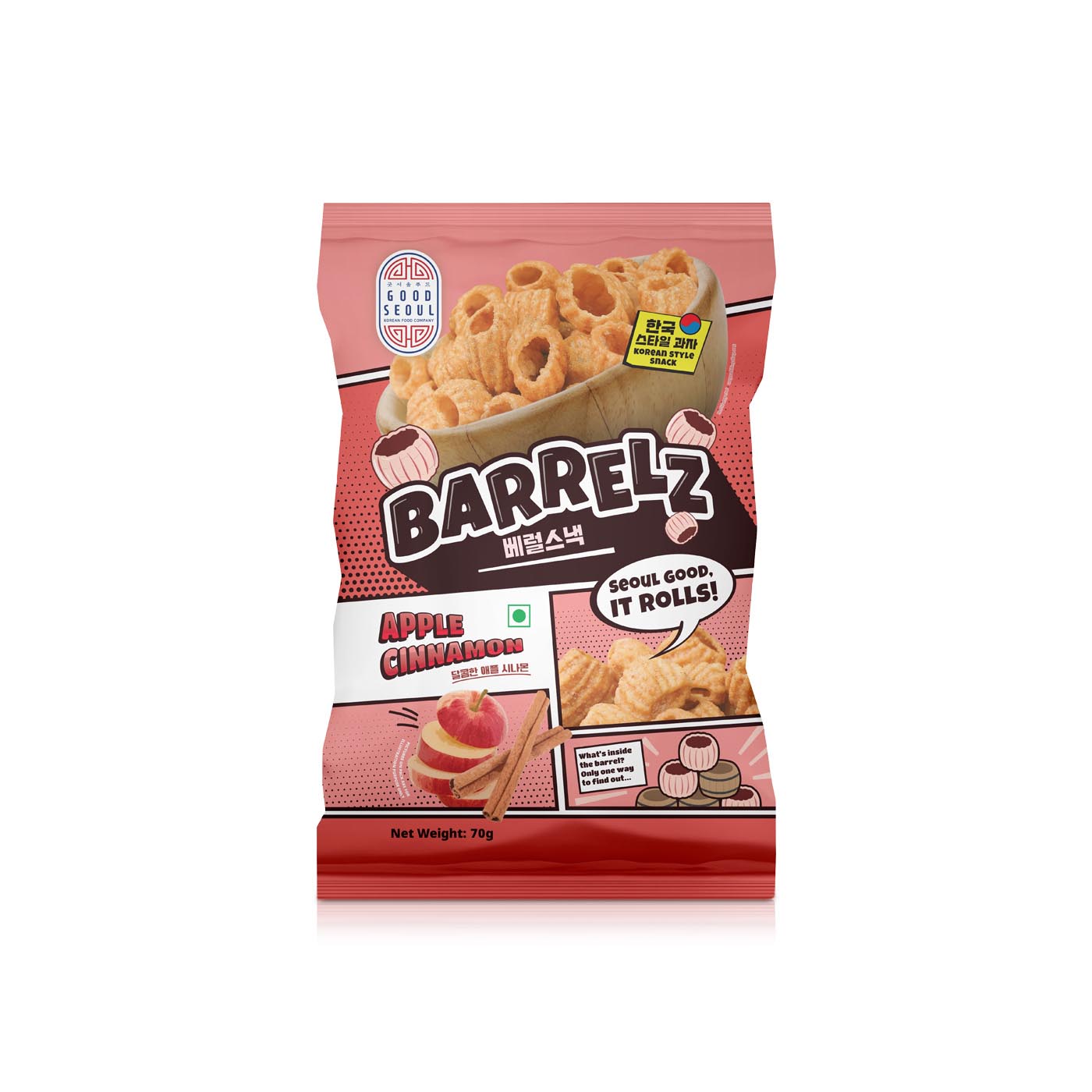 Good Seoul Apple Cinnamon Barrelz Snack 70g