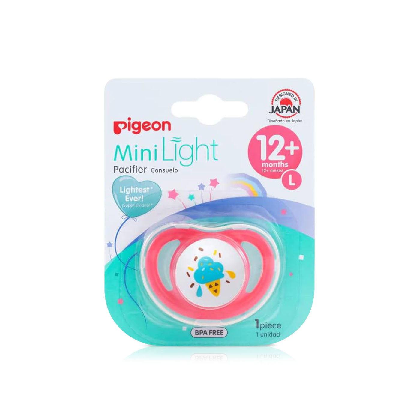 Pigeon Minilight Pacifier Medium Girl Ice Cream 6-12 Months
