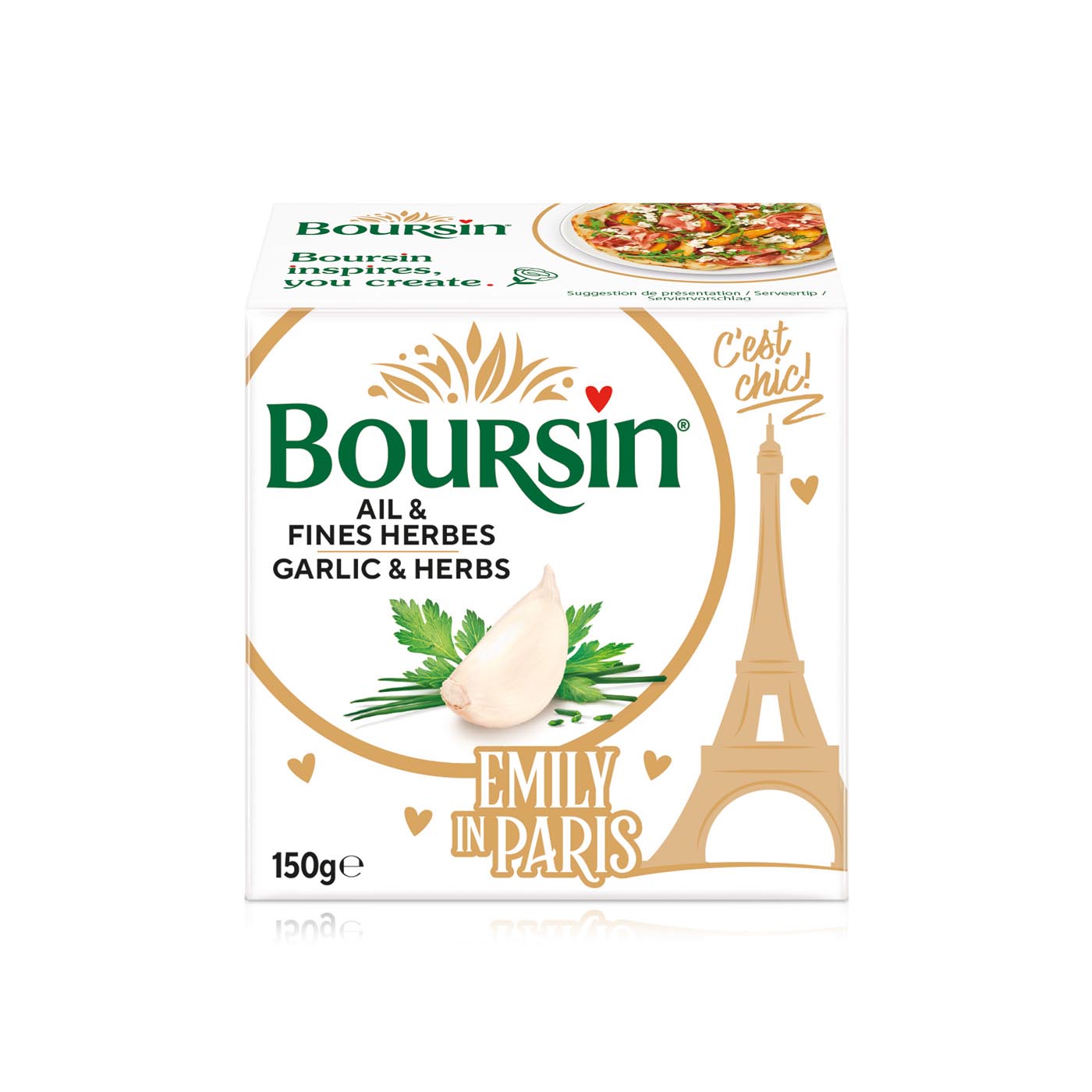 Boursin Soft Cheese Garlic and Herbs 150g Emily in Paris Limited Edition