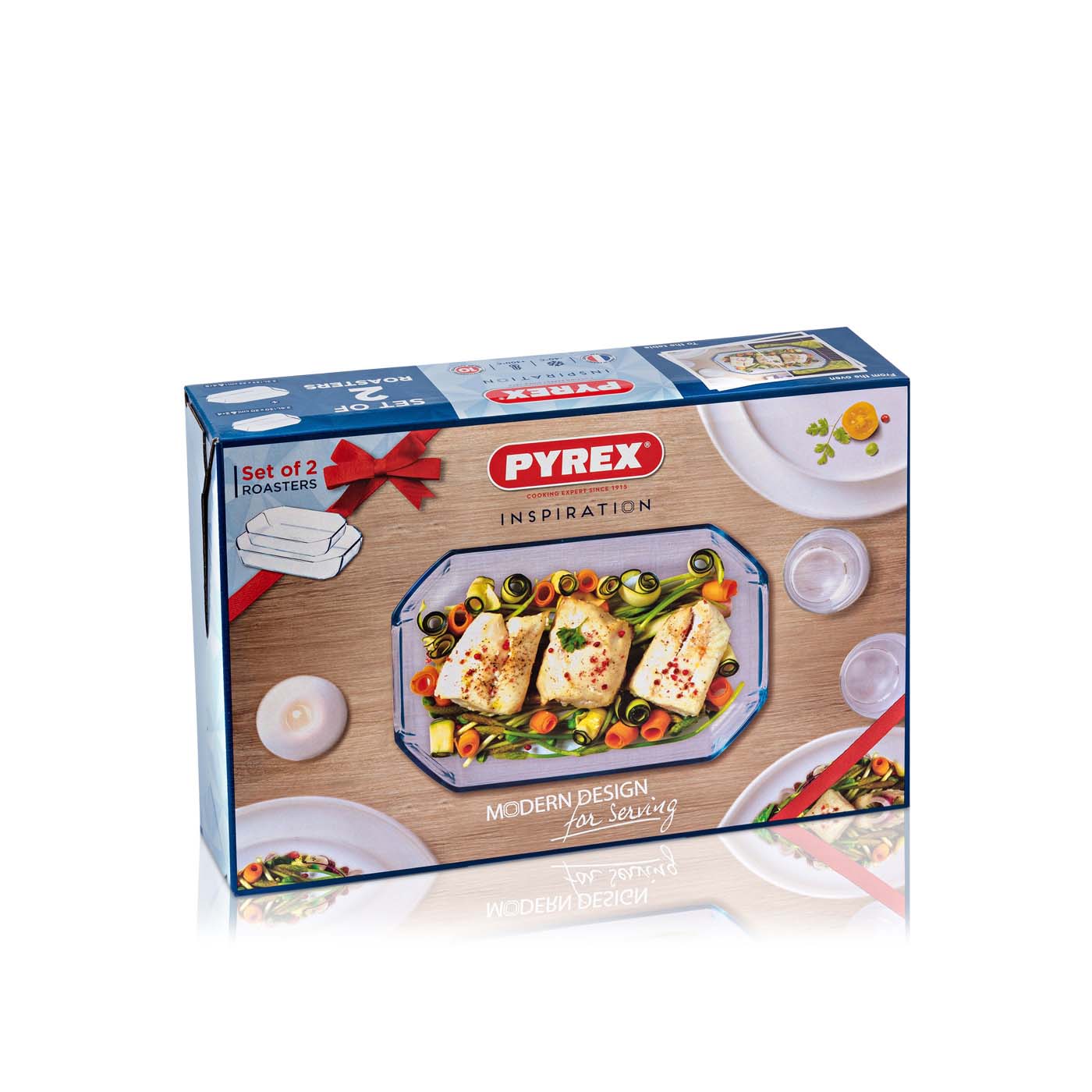 Pyrex Glassware Set of 2 Roasters 2.5L & 3.2L