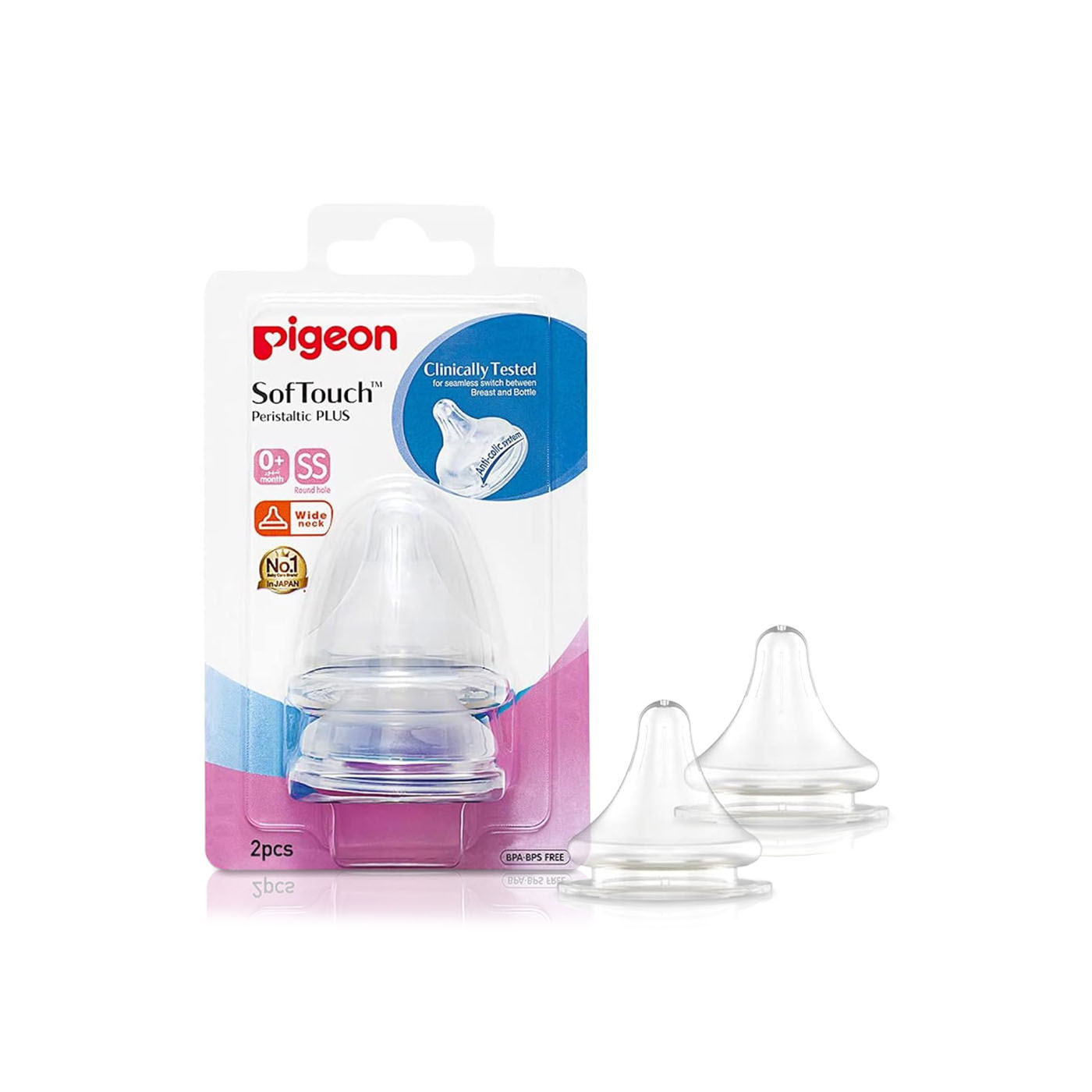 Pigeon SoftTouch Peristaltic Plus Nipple x 2