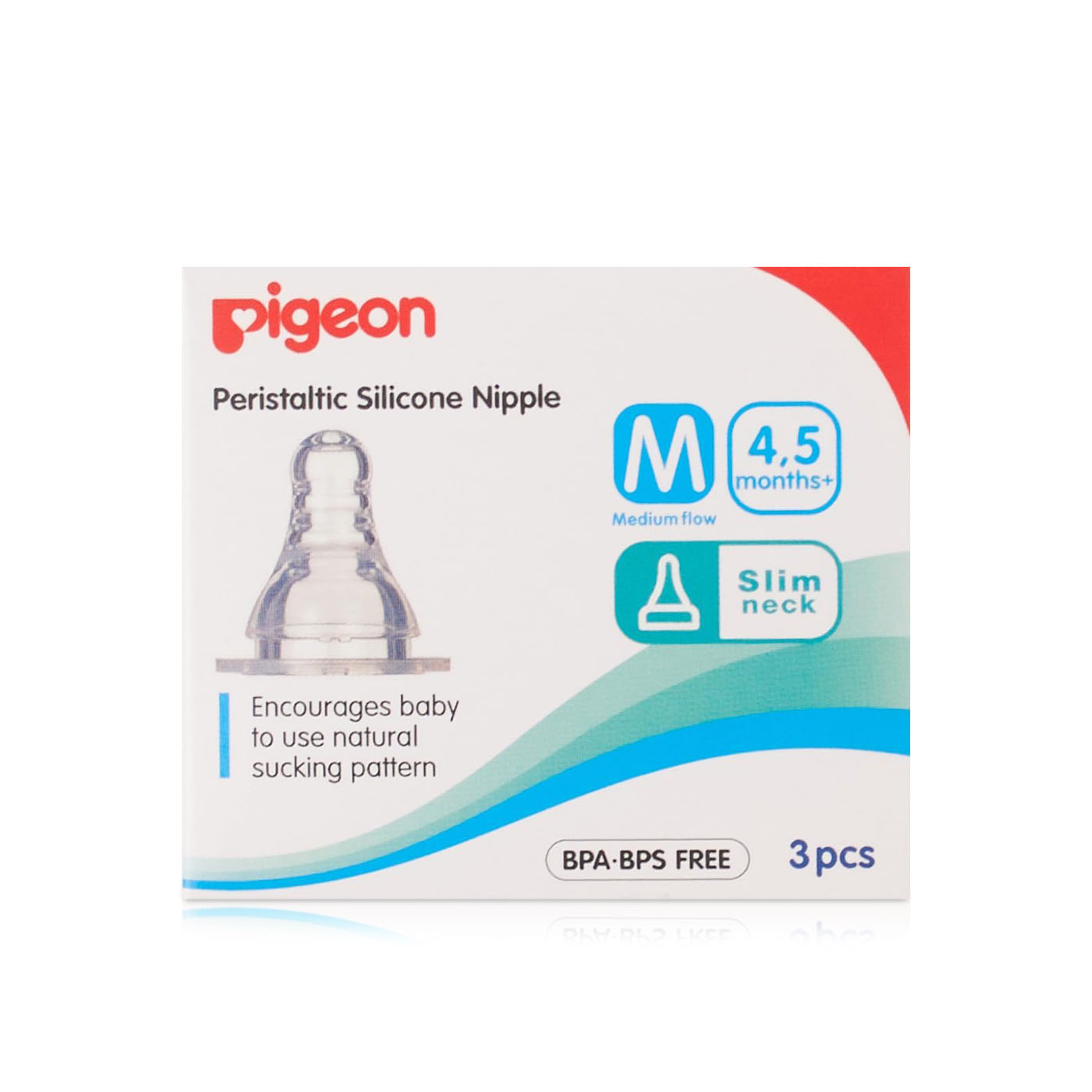 Pigeon Silicone Nipple S-Type Medium Flow x 3