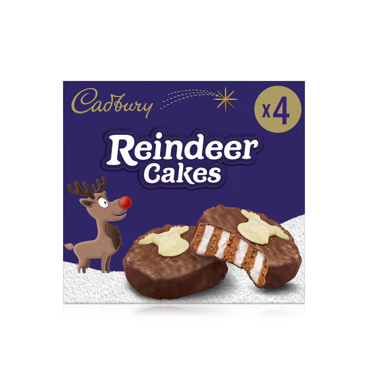 Cadbury Reindeer Cakes 4pk