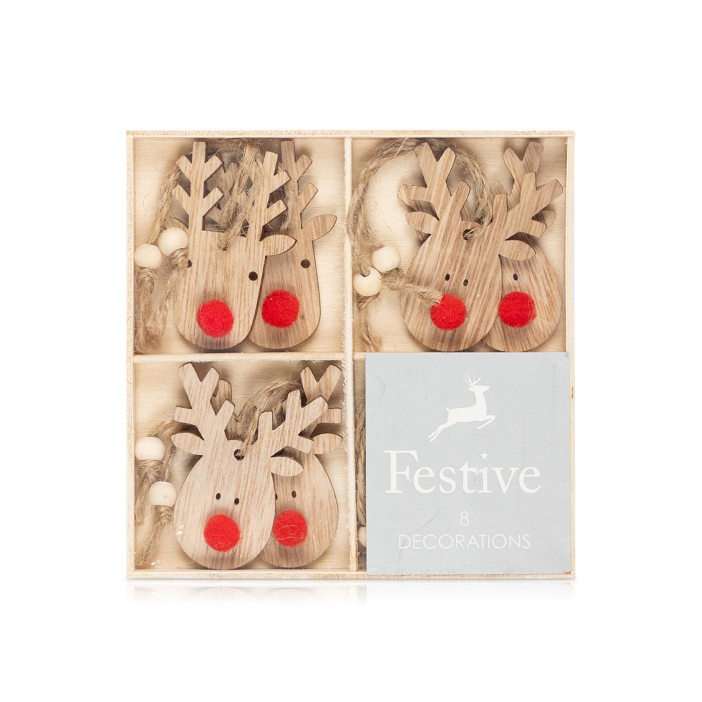 Festive Reindeer Heads Assorted 6cm x 8