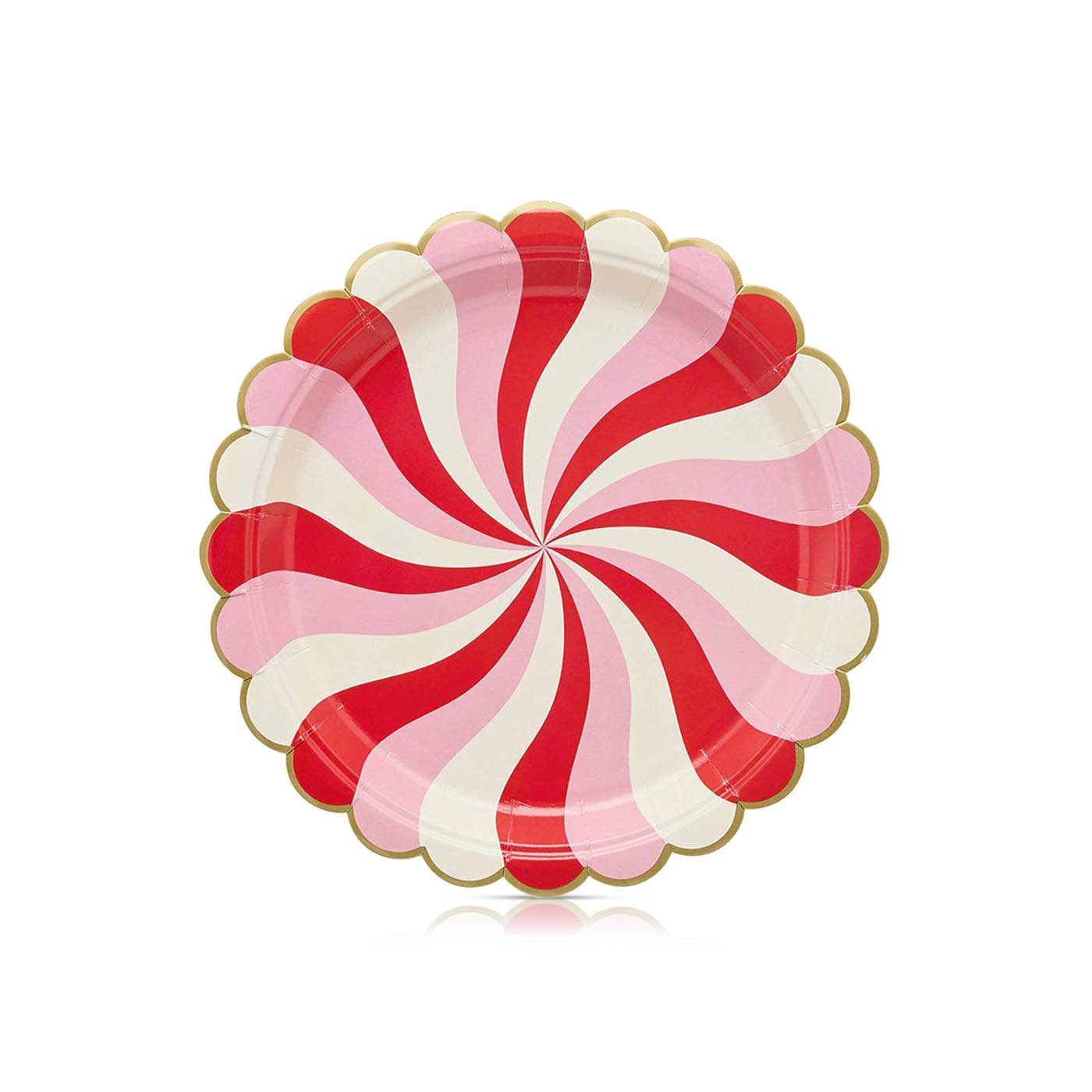 Hootyballoo Pink & Red Candy Cane Swirl Paper Plates x 8