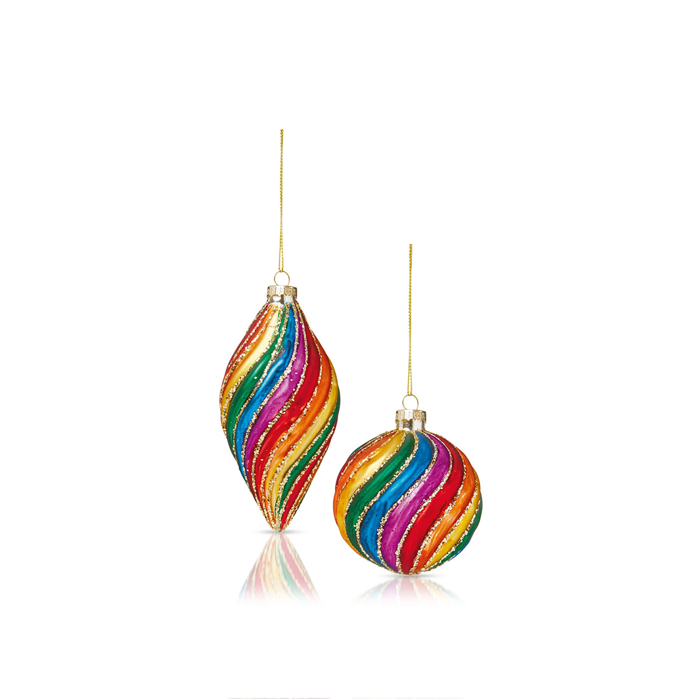 Premier Twist Glass Rainbow Bauble 110mm